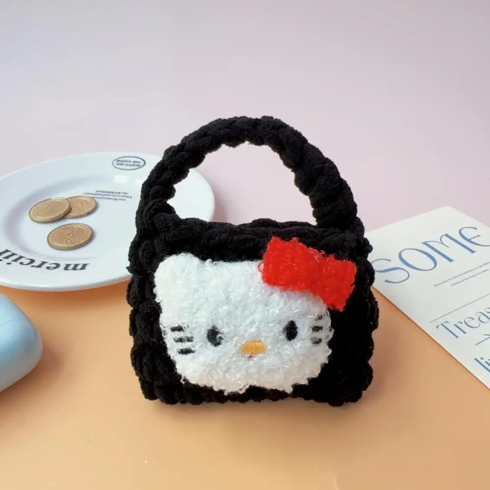 

Sanrio Anime Headphone Bag Hello Kitty Cartoon Hawaii Plush Anti-fall Protective Case Mini Change Storage Bag Cute Girly Heart