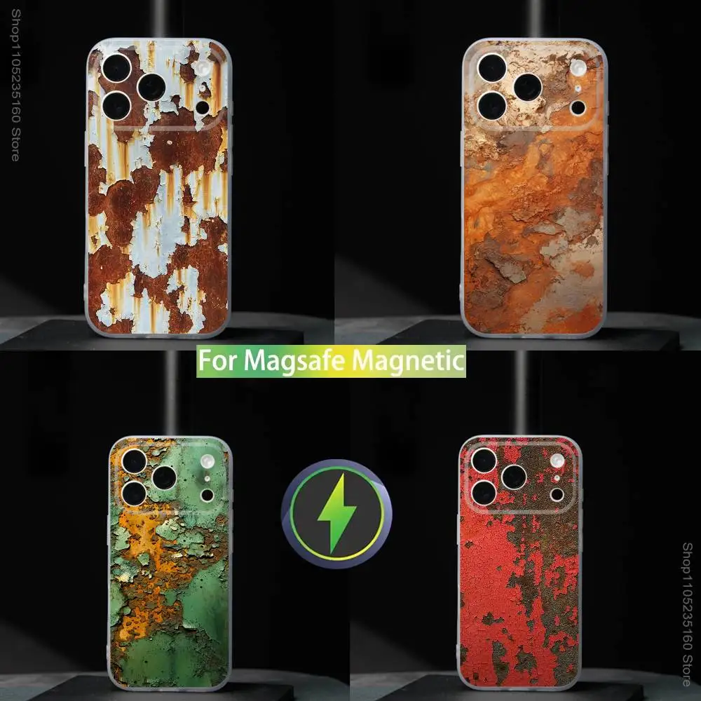 

R-Retro I-Industrial R-Rusty For iPhone 11,12,13,14,15,16,17,Pro,Max,Plus,Mini,SE4,E Phone Case Magnetic For Magsafe Wireless