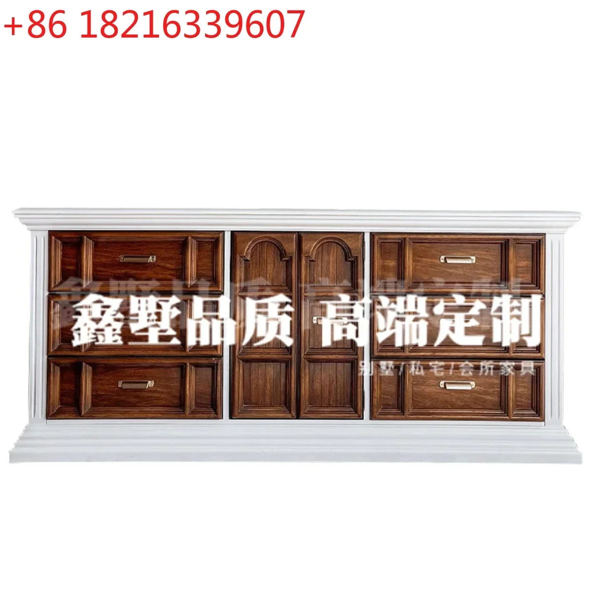 Living Room American-Style Multi-Functional Storage Cabinet Small Apartment Home Antique Contrast Color Sideboard Cabinet