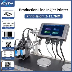 Faith KD260E TIJ 12.7mm Online Inkjet Printer Price Tag Machine Print Character Date QR Code Printing for  Plastic Pipe Bottle