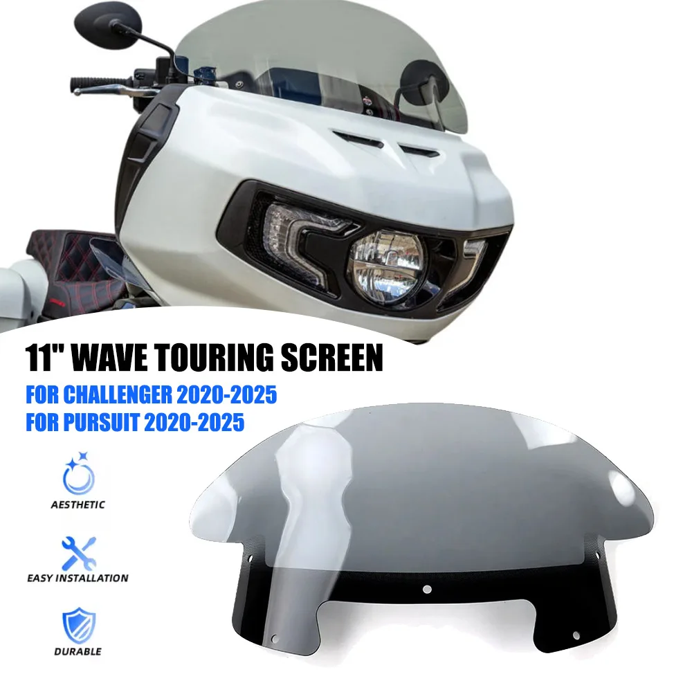 

Windshield For Indian pursuit challenger Models 2022-2025 Motorcycle Accessories 11" Wave Touring Screen Front Windshield Cover