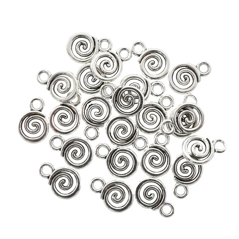 30pcs Antique Silvery Plated Whirlpool Sign Charms Alloy Metal Pendants For DIY Earrings Necklaces Bracelets Jewelry Making