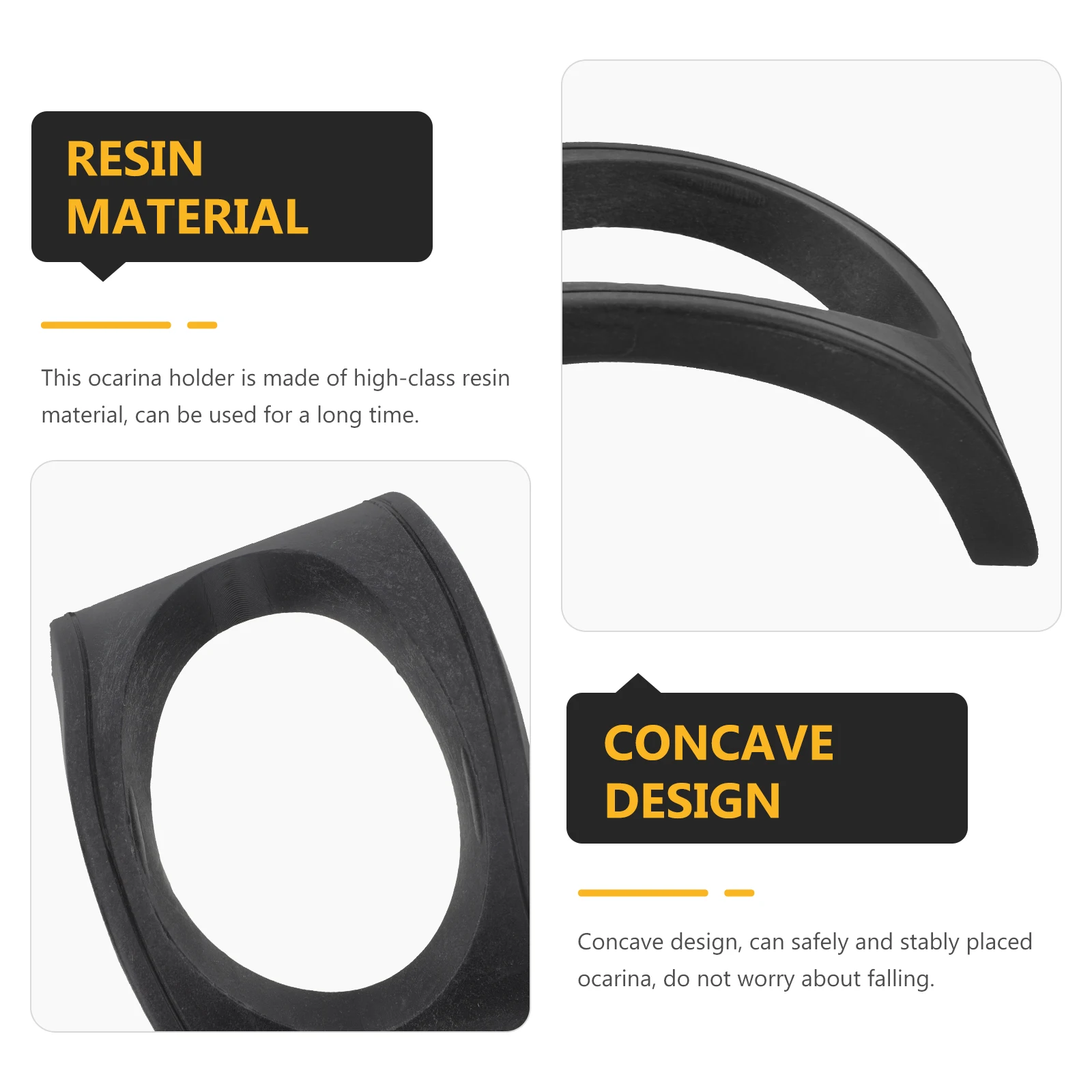 

8pcs Resin Musical Instrument Holder Groove Design Portable Ocarina Holder Scratch Resistant Instrument Stand For 6 Hole Ocarina