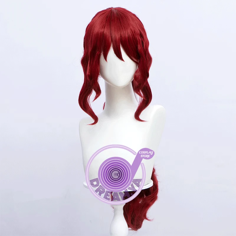 Anzu Hoshino Cosplay Wig Romantic Killer Red 75cm Long Wavy Heat Resistant Synthetic Hair Headwear Role Play Party + Wig Cap