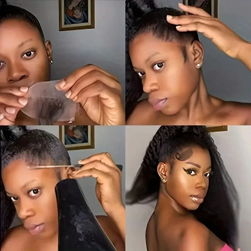 Koronkowe paski do włosów dla dzieci 4 sztuki ludzkie włosy włosy dla dzieci przednia krawędź szwajcarska koronkowa linia włosów paski do włosów dla dzieci dla kobiet ﻿