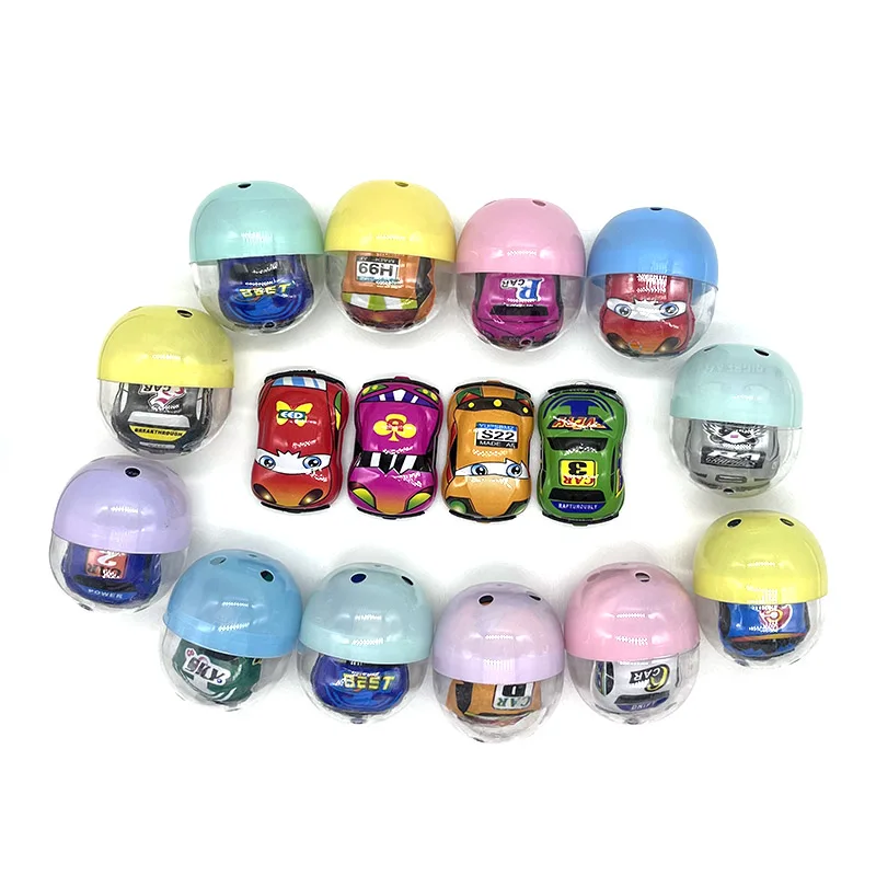 10PCS Novelty Funny Mixed Surprise Egg Capsule Egg Ball Model Doll Toy Boy Pull Back Car Toy Children's Gift Random Delivery