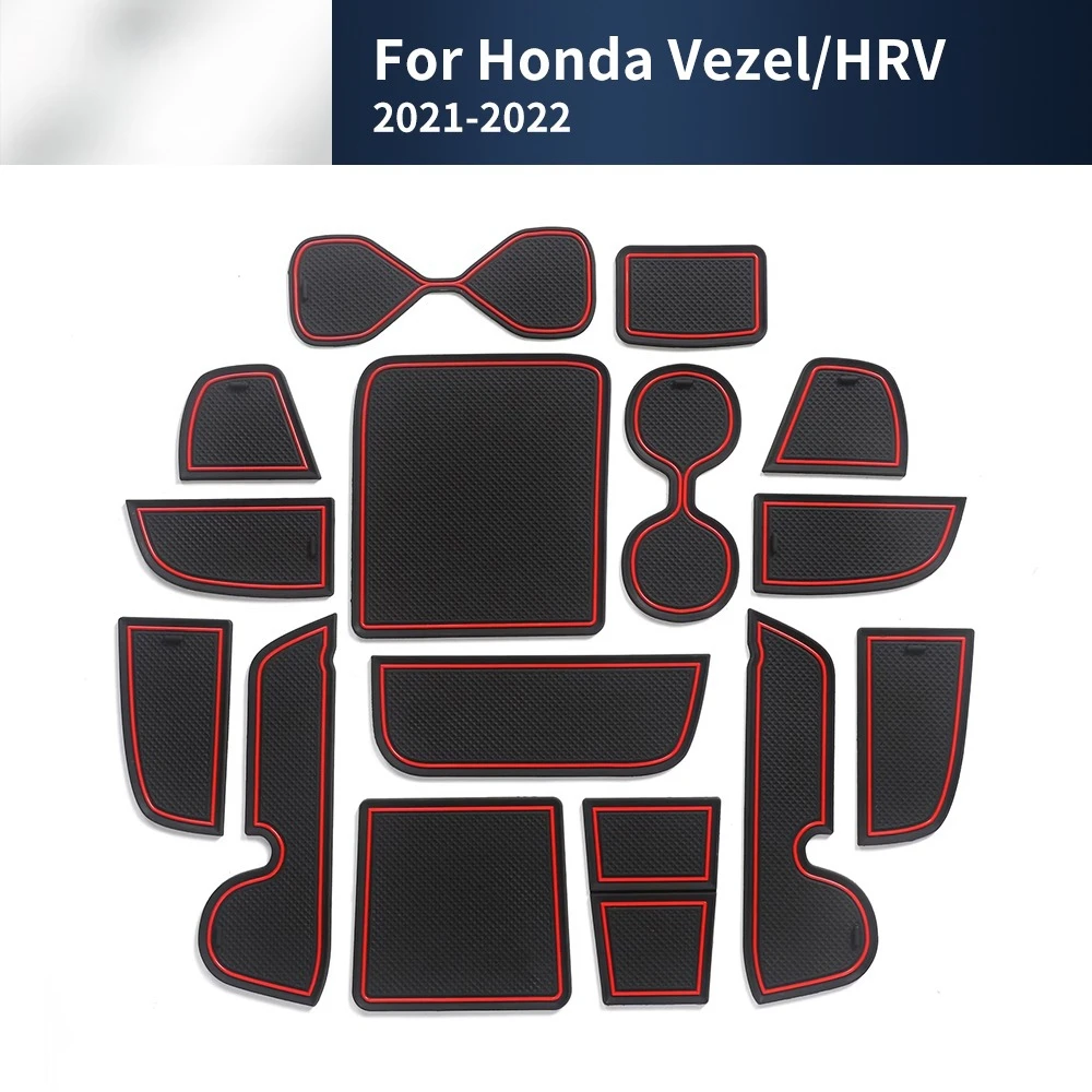 For Honda Vezel HR-V 2021 2022 Car Door Slot Pads Anti-slip Anti-scratch Easy Clean Interior Decorative Modification Accessories