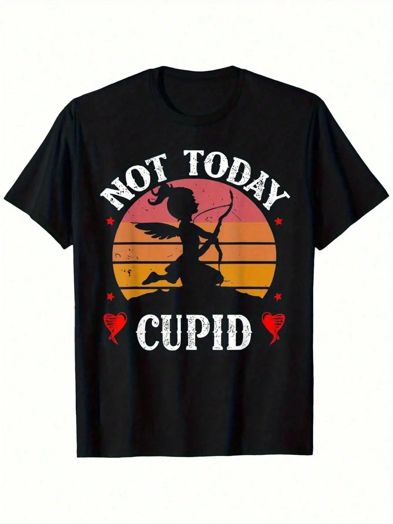 

Cupid Graphic T-Shirt 100% Cotton Crew Neck Short Sleeved Printed T-Shirt Men'S and Women'S Black Casual Shirt Gift