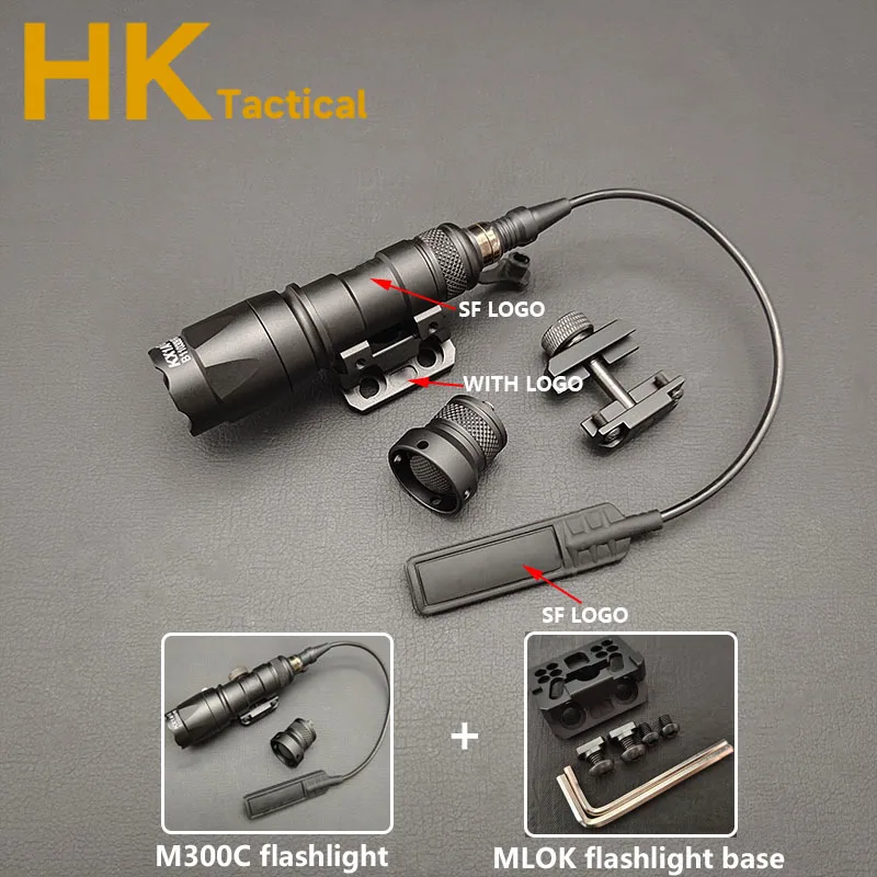 Latarka Airsoft SF metalowa M600C M300C M300 M600 Scout Light Fit 20mm Picatinny Rail Wadsn Hunting Outdoor bron lampa do broni