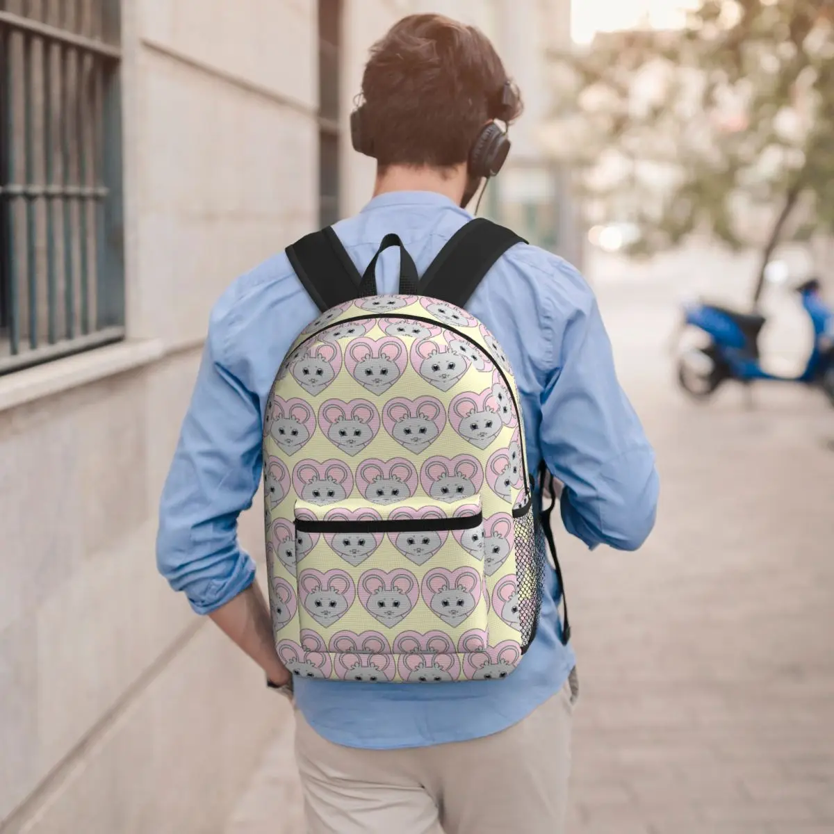 Mouse Heart Gift For Mice Lovers Backpack Student BookBag Kids School Bag Laptop Shoulder Bags for Men Women