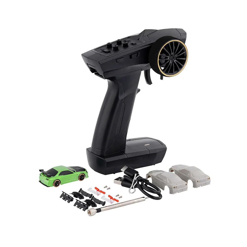 

Turbo Racing C64 Drift RC Car With Gyro 1:76 Scale Mini Full Proportional RTR 2.4GHZ Remote Control Type-C Charging