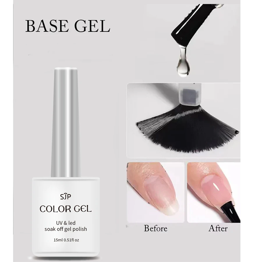 15ml Nail Builder Base Gel Strong Nail Glue No-Wipe Gel For Adhesive Tools Acrylic False Nail Tips Gel For Salon Home Nail Art D