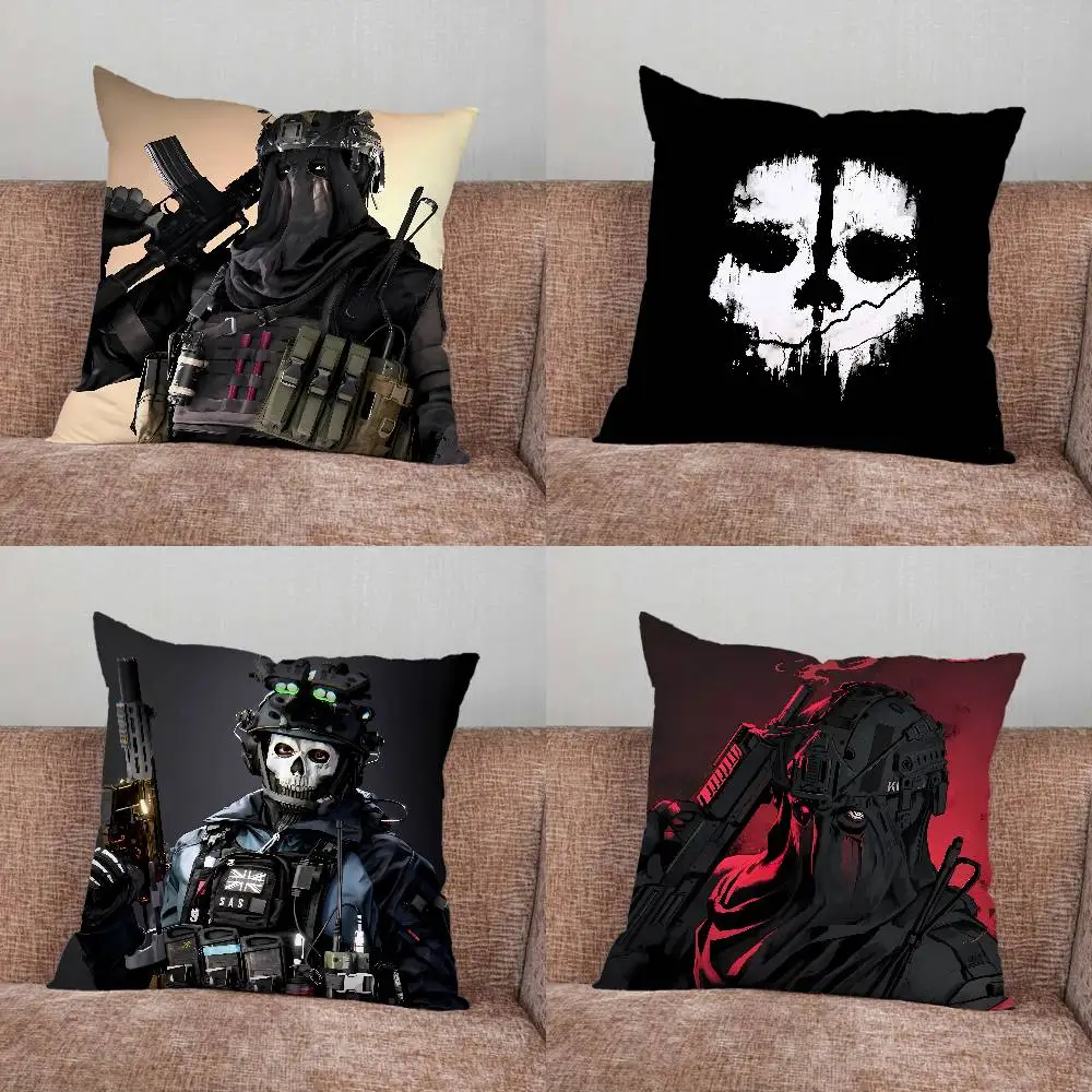 

C-Cod C-Call of Duty Simon Ghost Riley Pillow Case For Home Bedroom Car Office Decoration Living Room Sofa Cushion Cover