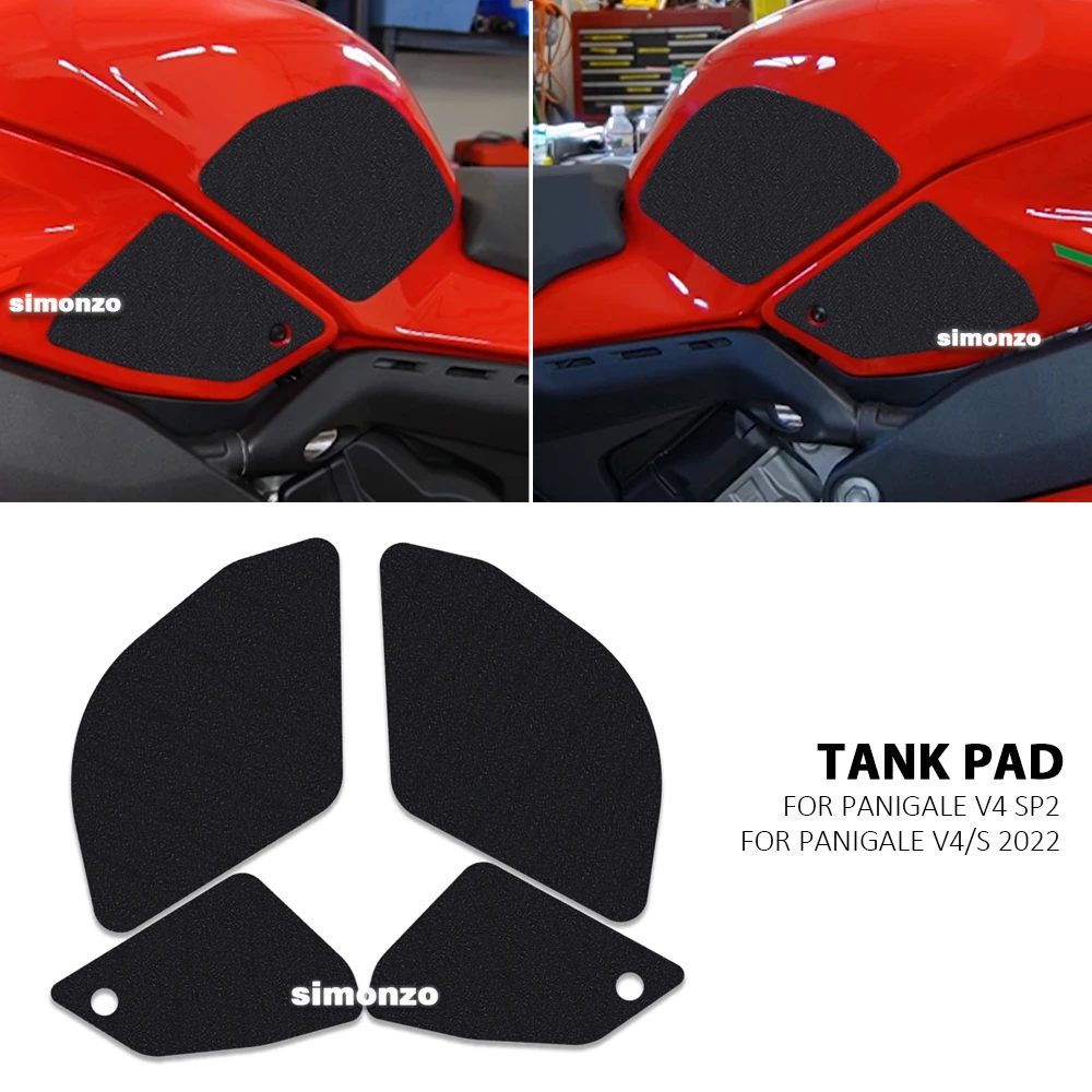 

2022 Motorcycle Non-slip Side Fuel Tank Stickers Pad Rubber Sticker For Ducati Panigale V4 S SP2 PANIGALE V4SP2 V4S