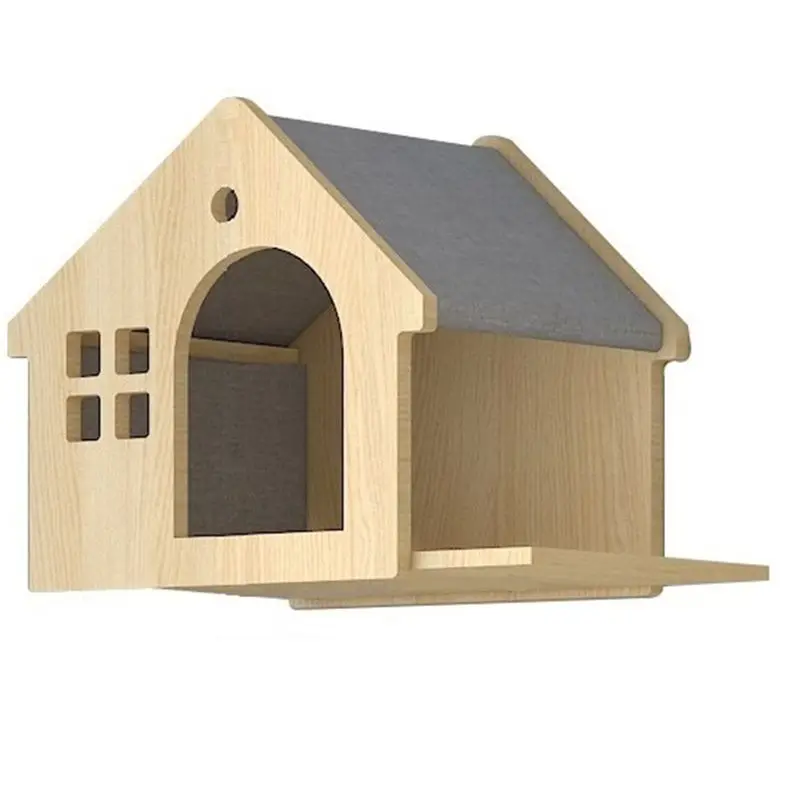 

AEE8-Villa Cat Bed, Wall-Type Cat Bed, Small Solid Wood Cat Wall Shelf