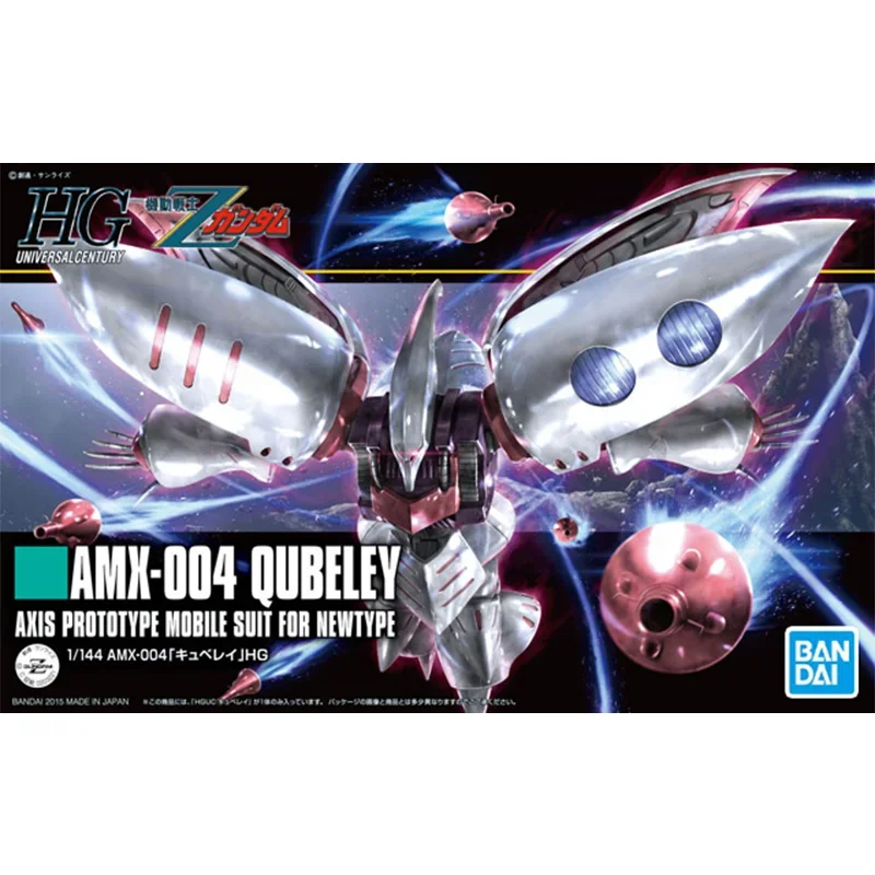 Bandai Original Gundam Model Kit Anime Figure HGUC1/144 AMX-004 QUBELEY Action Figures Collectible Ornaments Toys Gifts for Kids