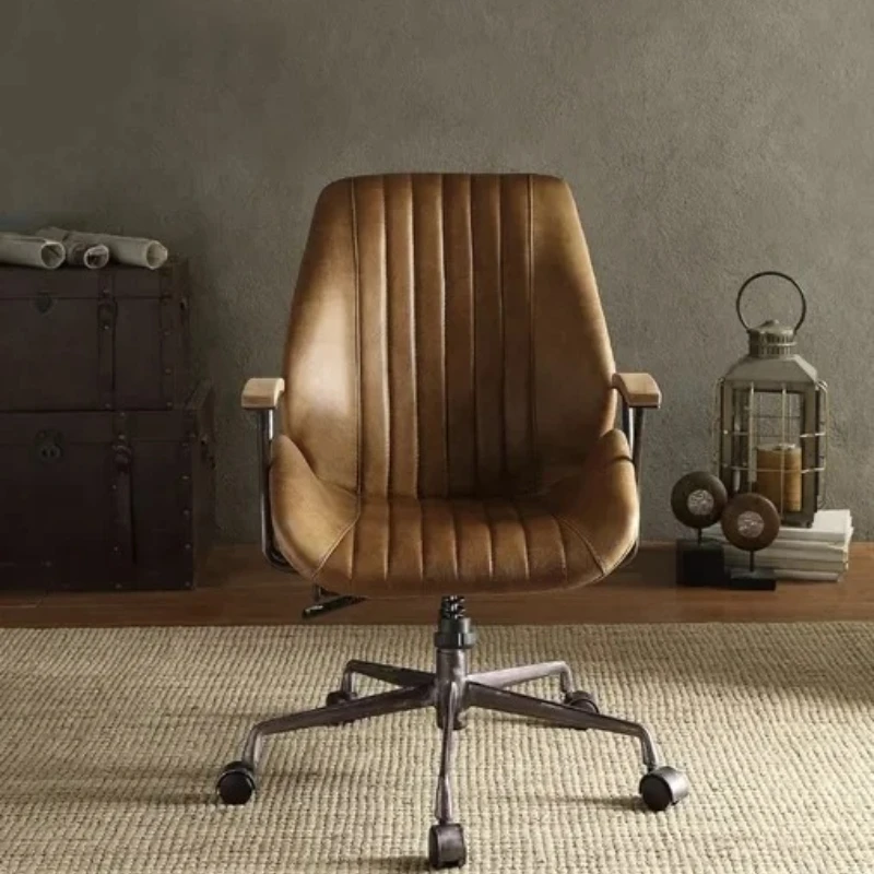 Sedia da ufficio con piano in fisarmonica, in pelle, con venature, per giochi, adhd, estetica, con braccioli a forma di gufo, per camera da letto, con ruote di design, sedia da ufficio calva