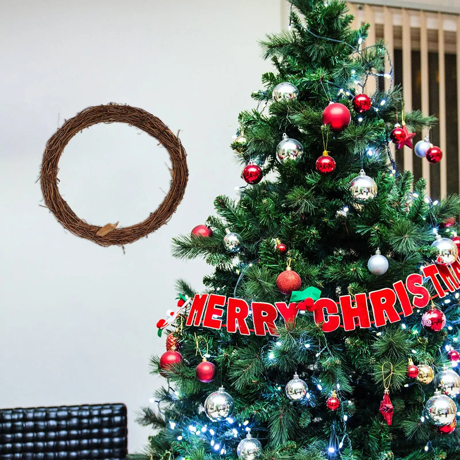 S หวายวงกลมตกแต่งขนาดเล็กพวงหรีดสําหรับงานฝีมือคริสต์มาส Garland MINI แหวน DIY Grapevine อุปกรณ์เสริมรอบตกแต่งบ้าน