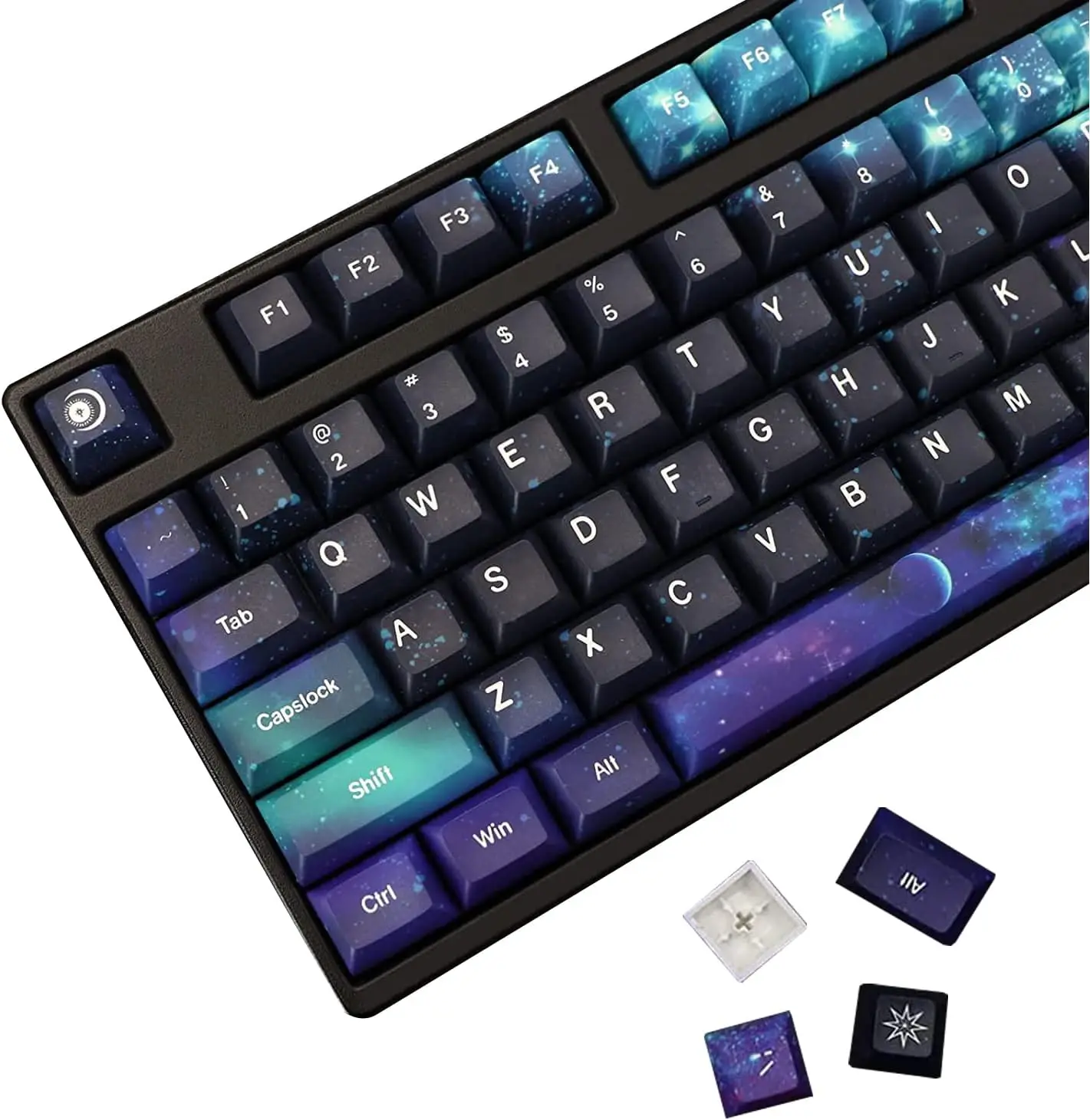 Keycaps Starry Sky 139 Set for Mechanical Keyboard  Custom PBT KCA Profile Key Caps with Keycap Puller for Kailh Cherry MX Switc