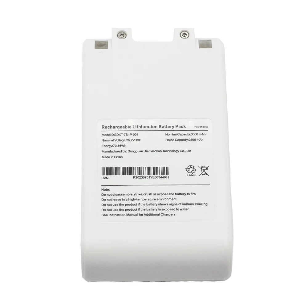 Imagem -03 - Aspirador de pó Portátil sem Fio Bateria Li-ion Recarregável Dgdxt7s1p001 Bateria Xiaomi Mijia g9 G10 1s 5000mah 25.2v