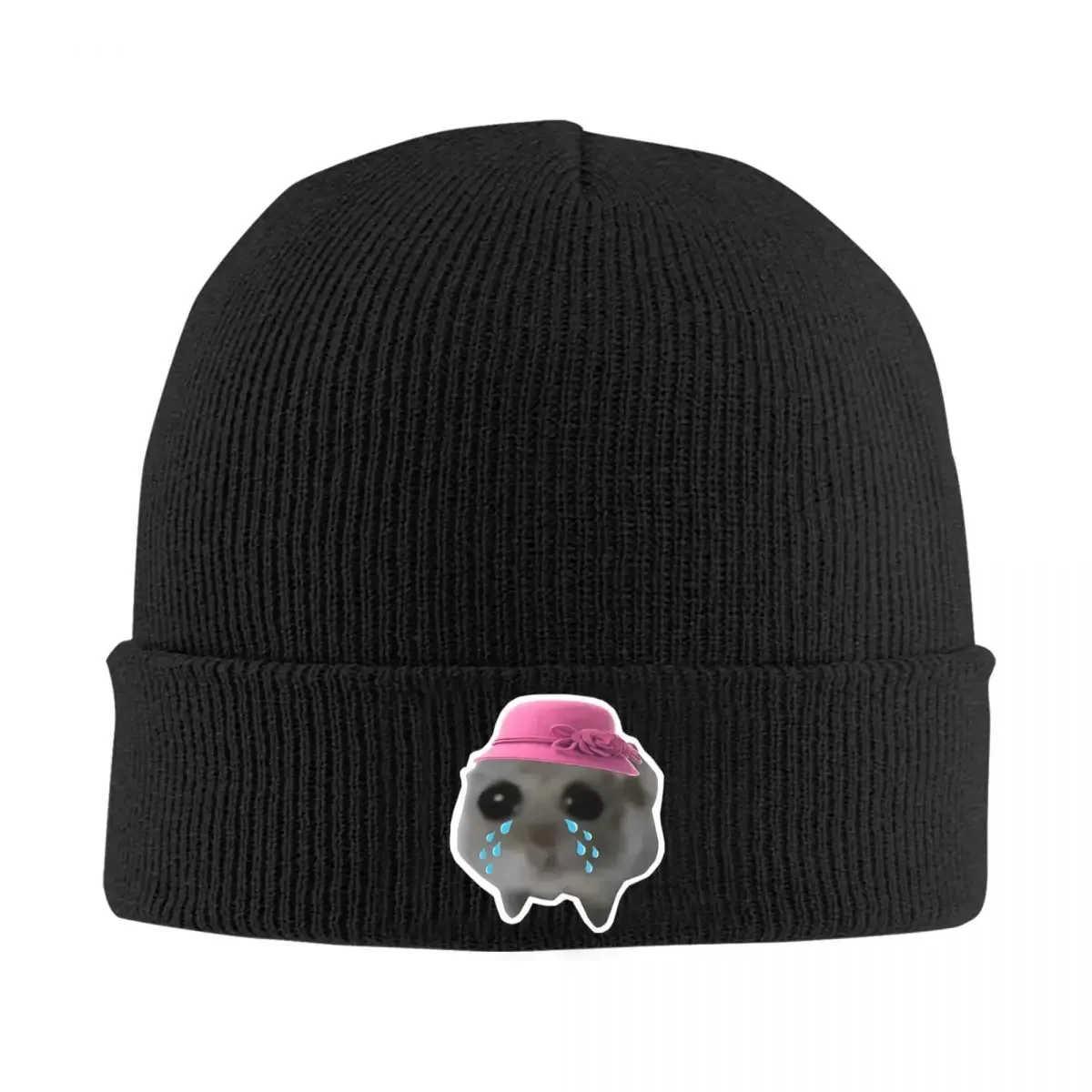 Sad Hamster Funny Animals Print Beanie Hats Bonnet Hats Men Women Unisex Skullies Beanies Autumn Winter Graphic Warm Soft Caps