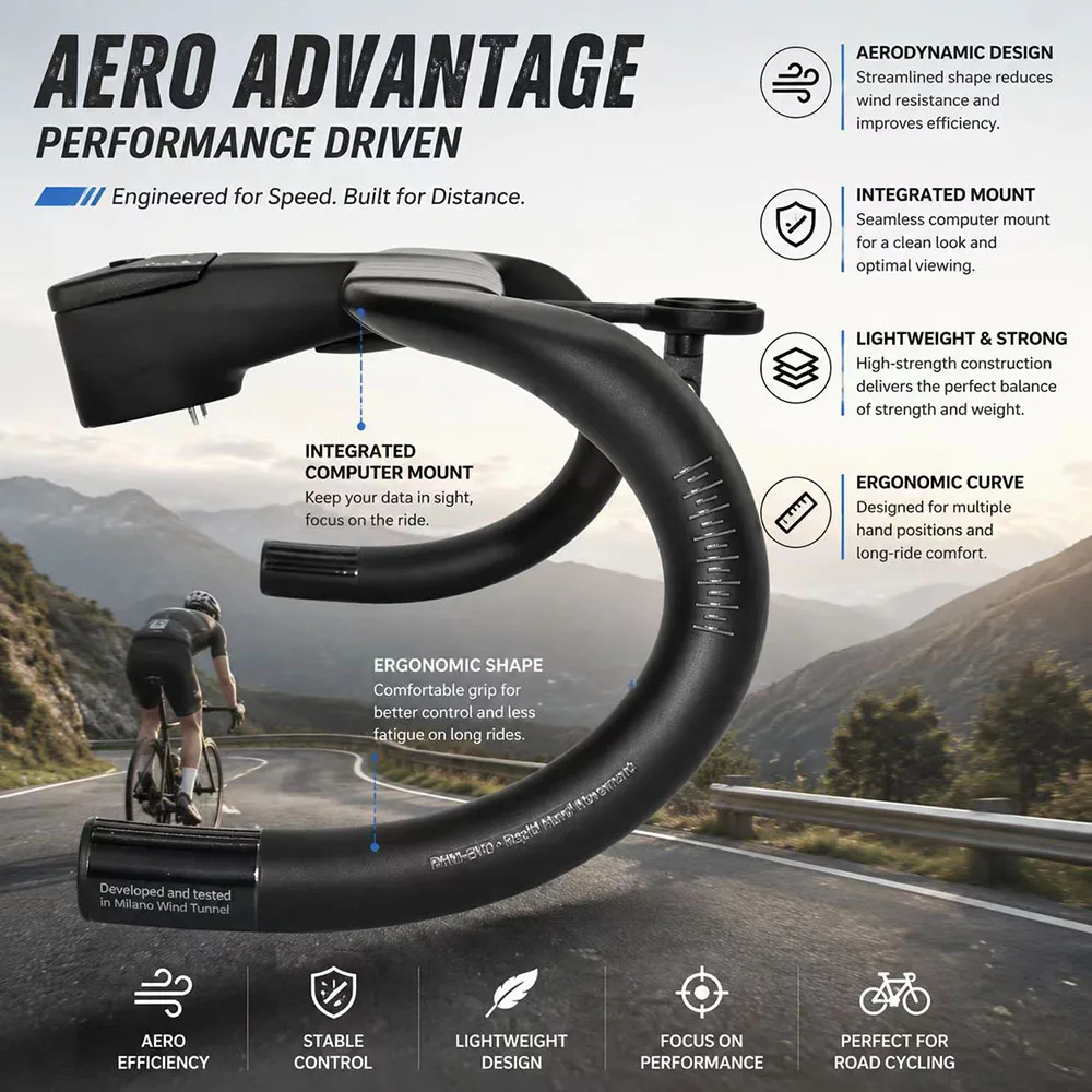 2025 New Velsera RS RHM-Pro Carbon Road Bike Handlebars Full Internal Routing Free Mount Computer Holder Cycling Parts