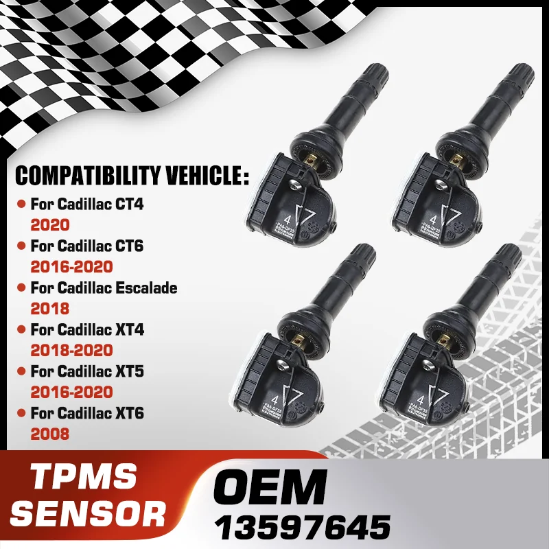 

Car Tire Pressure Sensor TPMS For Cadillac CT4 Cadillac CT6 Cadillac Escalade Cadillac XT4 Cadillac XT5 Cadillac XT6 13597645