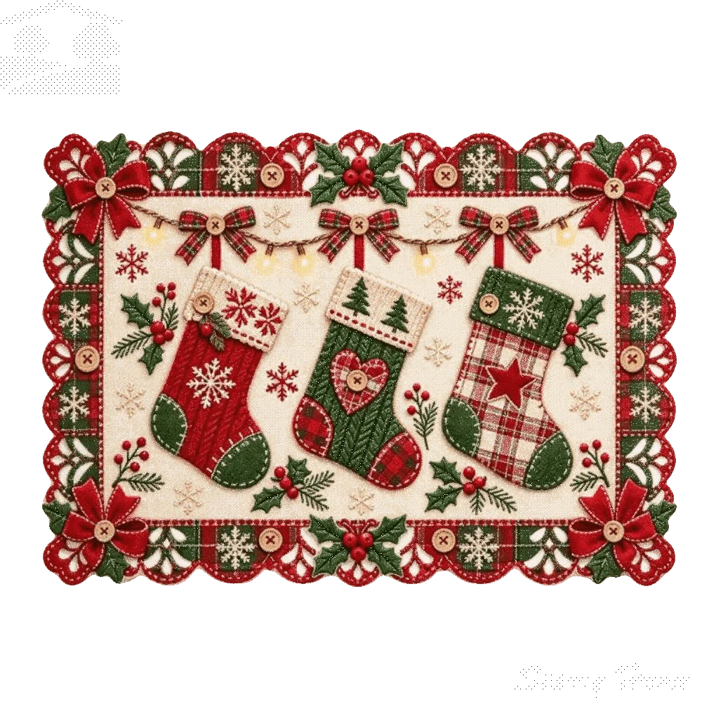 Santa Claus Christmas Table Placemat Coaster Snowman Elk Square Dining Mat Heat Resistant Non Slip Coffee Cup Mats Indoor Dining