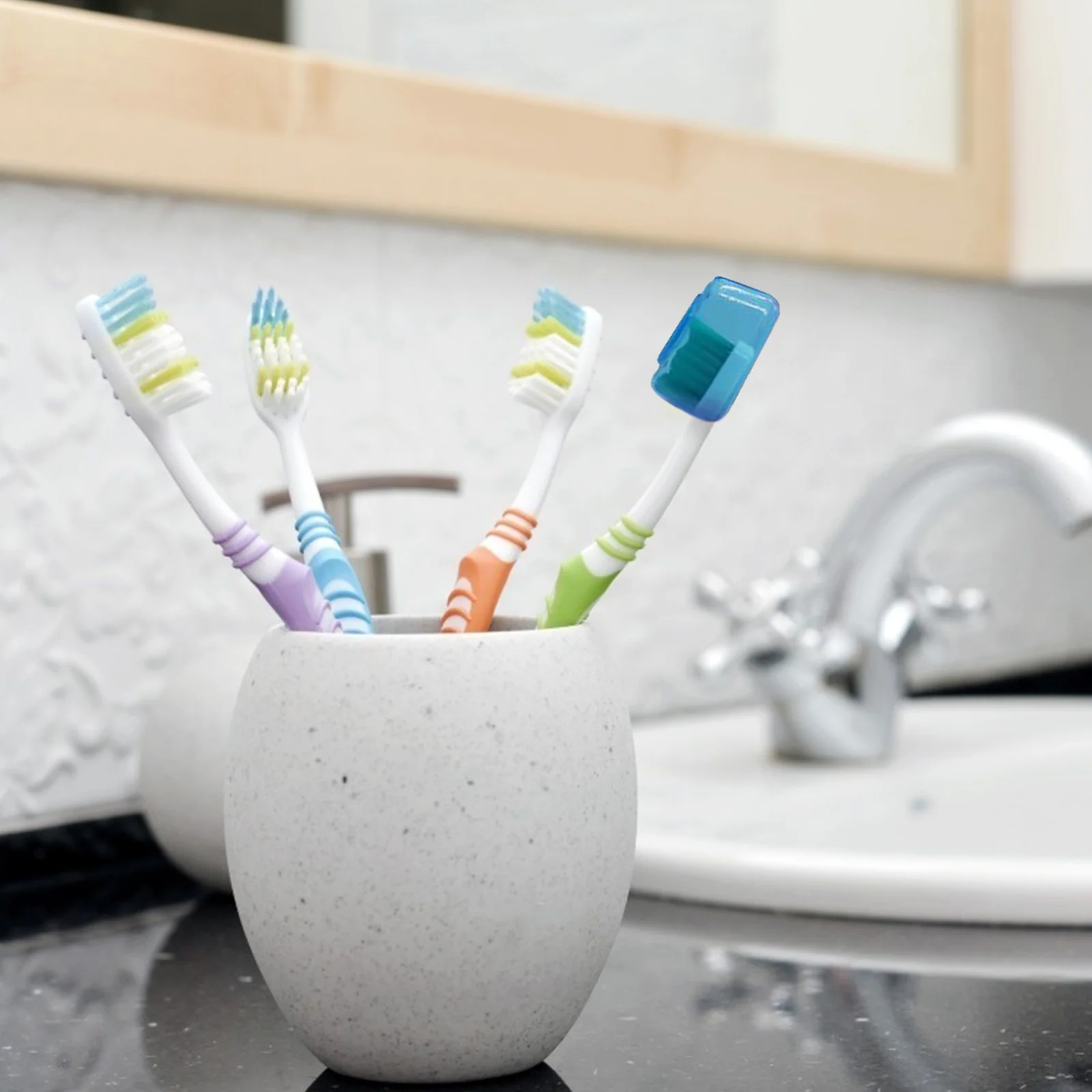 30pcs Portable Toothbrush Cover Dustproof Hygienic Travel Cap For Use Plastic Storage Holder Mouth