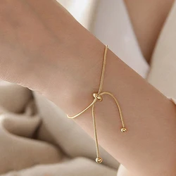 Minimalist Stainless Steel Snake Chain Bracelet for Women Girls Gold Color Adjustable Bracelet Simple Snake Bone Chain Bracelets