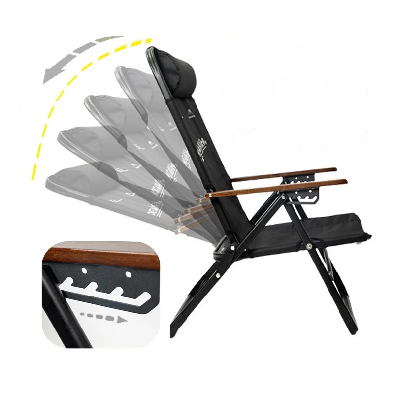 MOUNTAINHIKER Five-gears adjustable folding recliner Camping multi-purpose leisure chairs Oxford Cloth Chair Travel sets 휴대용의자