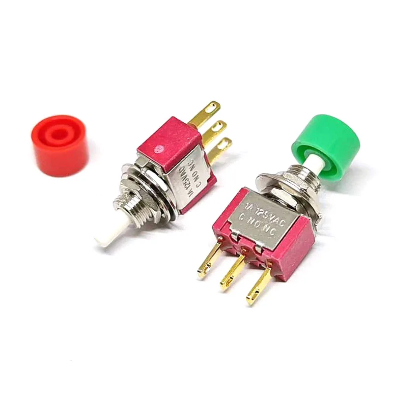 2PCS SH Xinghan Red Hat 3pin 2-position P8701-FBR reset button button switch T80-P gold-plated pin