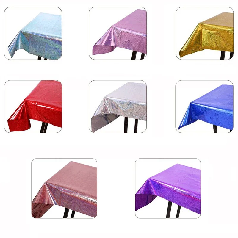 Disposable Waterproof Tablecloth Rectangular Table Cloth Wedding Birthday Party Decoration Festive Tablecloths for Table