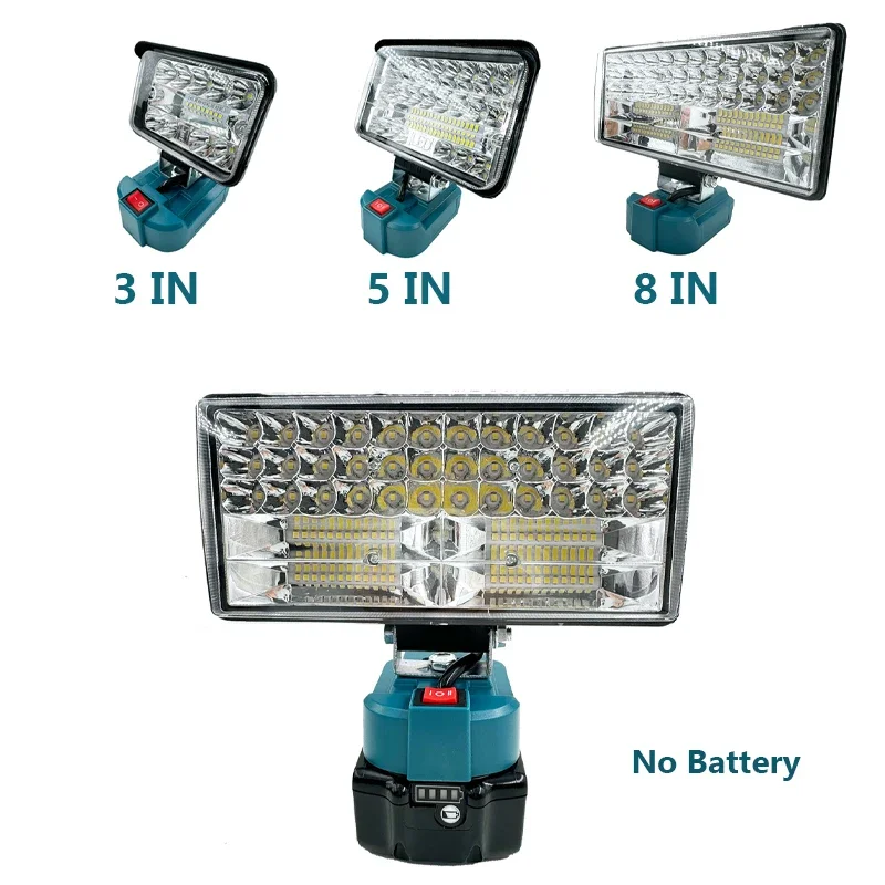 For Makita 14.4V 18V Battery 3/5/8Inch Led Light Portable Spotlights Cordless Outdoor Work Fishing Handheld Emergency Tool Light