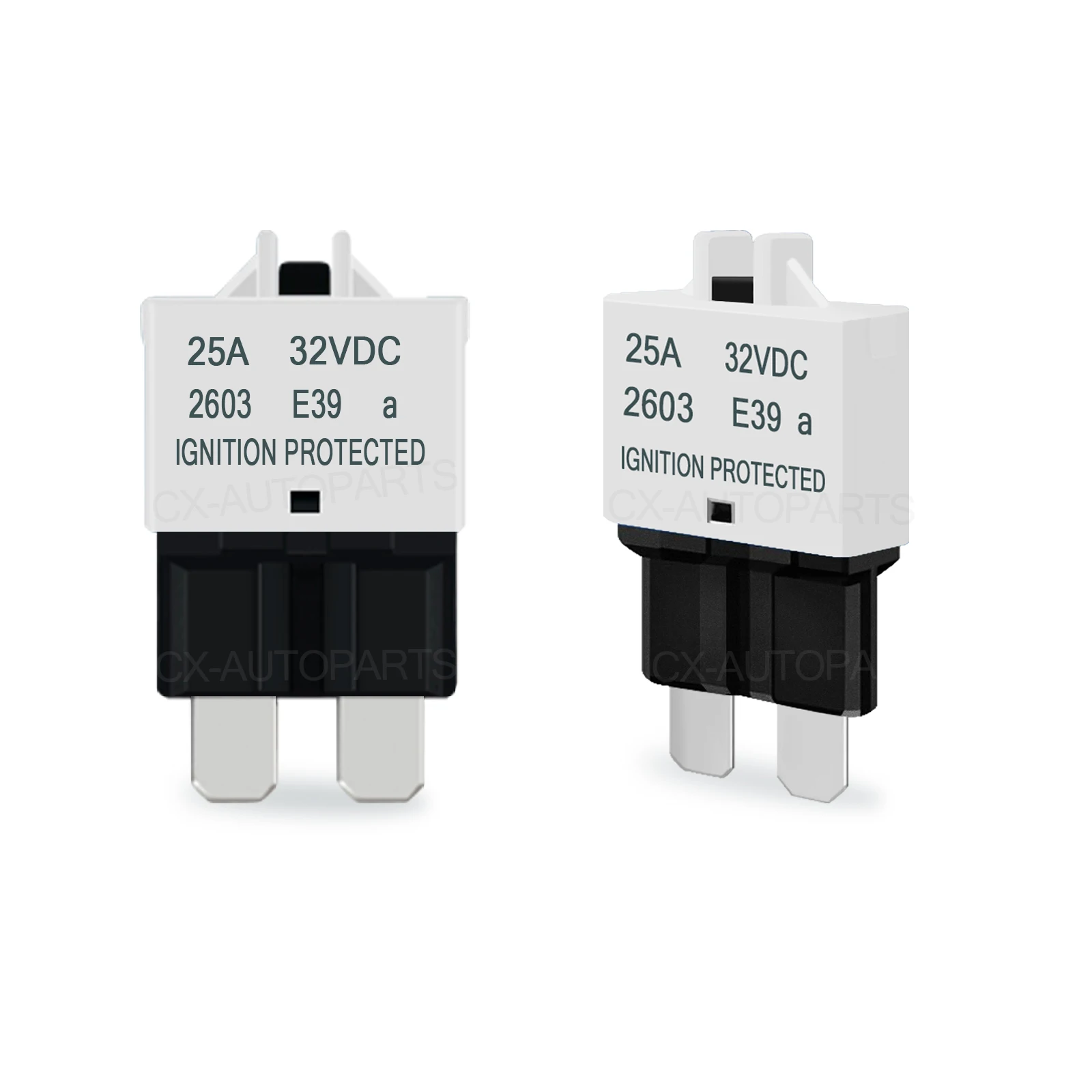 Resettable Fuse 25A 32V DC Manual Reset Circuit Breaker ATO/ATC Blade Fuse for Trucks Marine RV 12V Fuse Holder Block