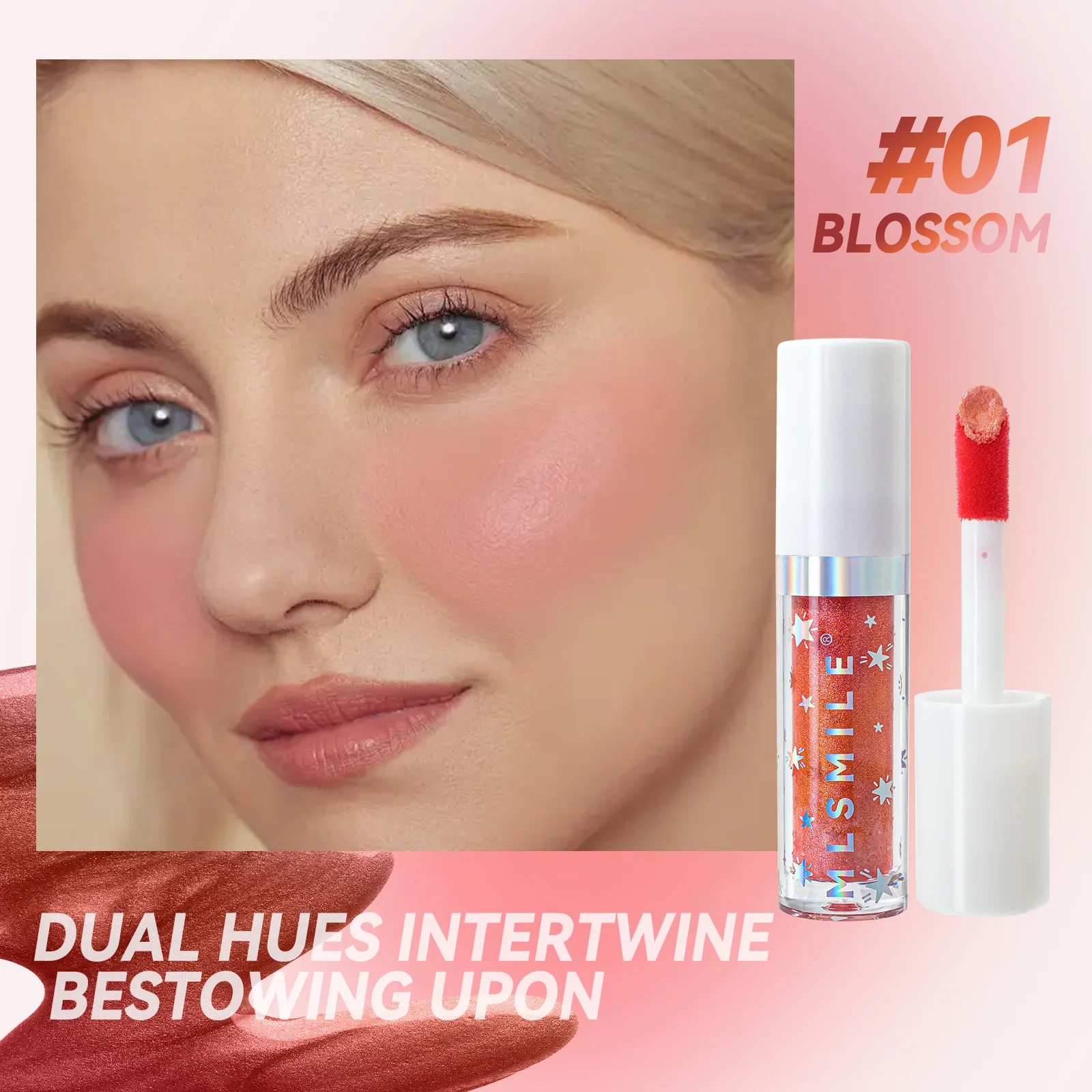 Evidenziatore liquido multiuso Shimmer Blush Design in marmo 6 colori Trucco viso e corpo Non grasso Essenziale per feste a lunga durata