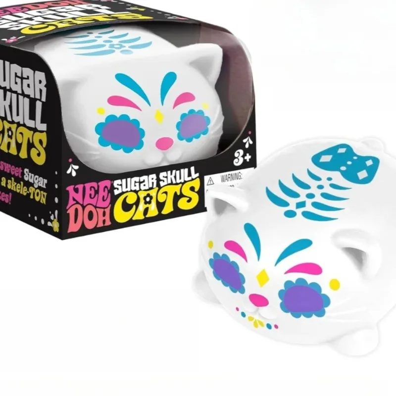 Needoh Sugar Skull Cats Schylling Butterweiches Fidget-Spielzeug ASMR Sensorisches Anti-Stress-Spielzeug Geschenke Kneifspielzeug