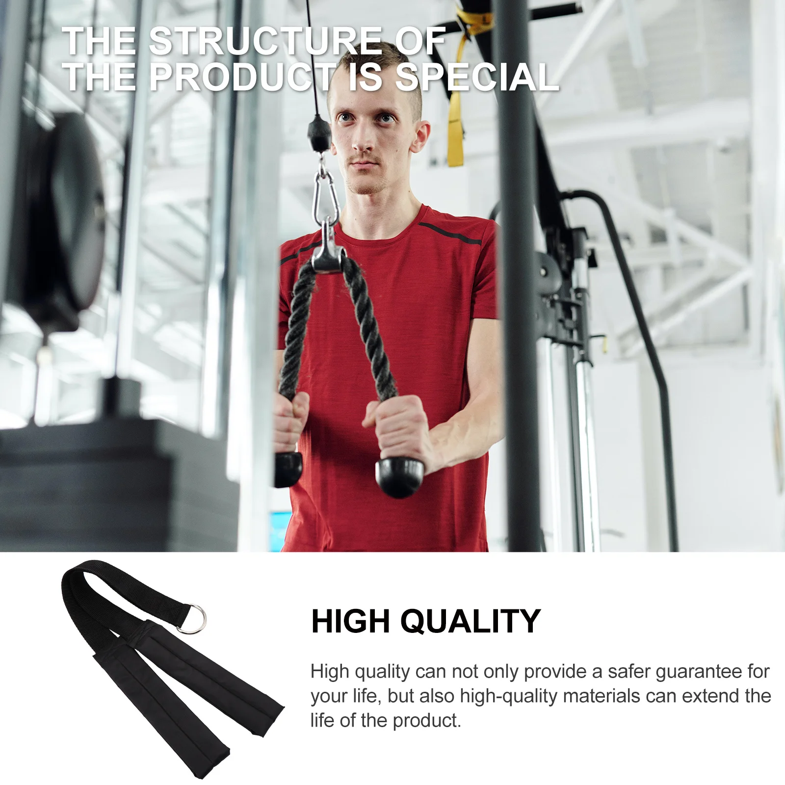 Linka do ćwiczeń tricepsów, wytrzymała linka nylonowa do ćwiczeń bicepsów, pleców i ramion, do domowej siłowni, systemu bloczkowego.