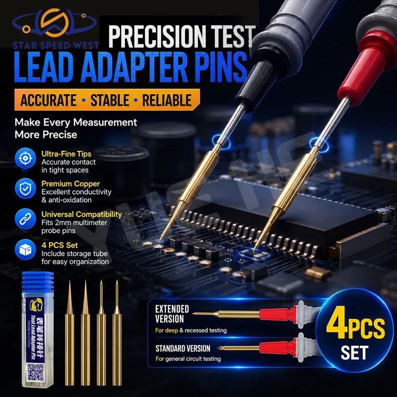 MECHANIC GP4 2mm Test Lead Adapter Pin Precision Probe Needle Extended/Standard Version for Multimeter SMD IC PCB Repair Tools