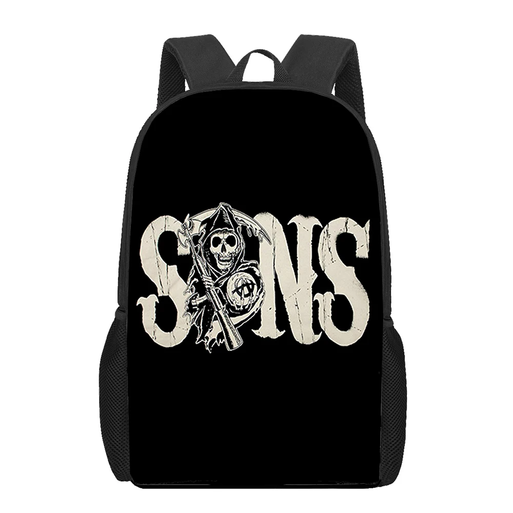 Sons of Anarchy Pattern Backpack for Boys Girls Students School Bags Teenager Laptop Backpack Aldult Casual Travel Rucksack Gift