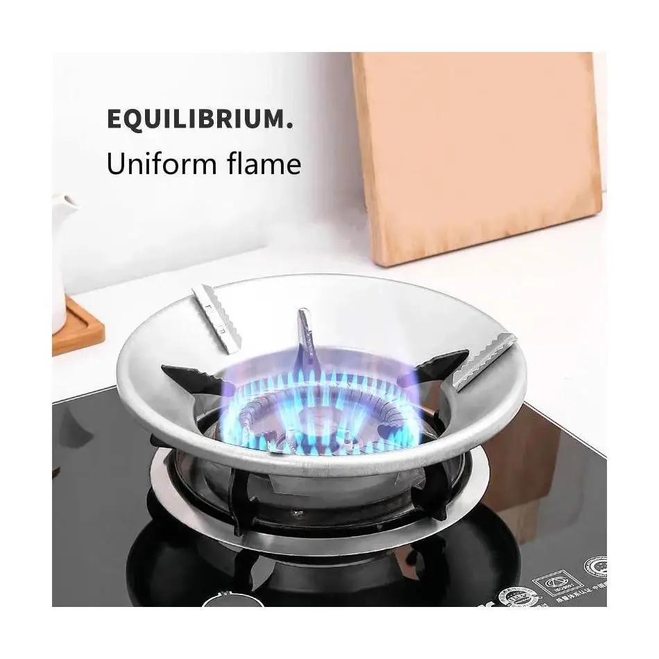 Home Gas Stove Fire Wind Proof Energy Saver Cover Wind Shield Bracket Disk Fire Reflection Windproof Stand Kitchen Cooker Cover