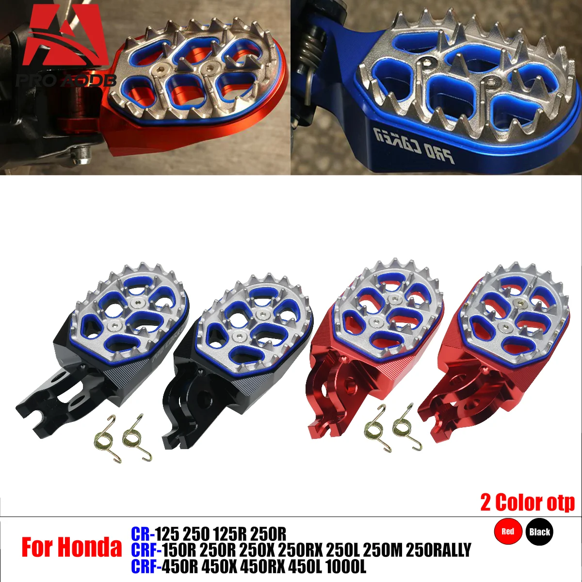 

Precision-Made Motorcycle Aluminum Foot Pedals For HONDA CR125 250 150R 250R CRF150R 450R 250 450 X RX L M 2002-2021