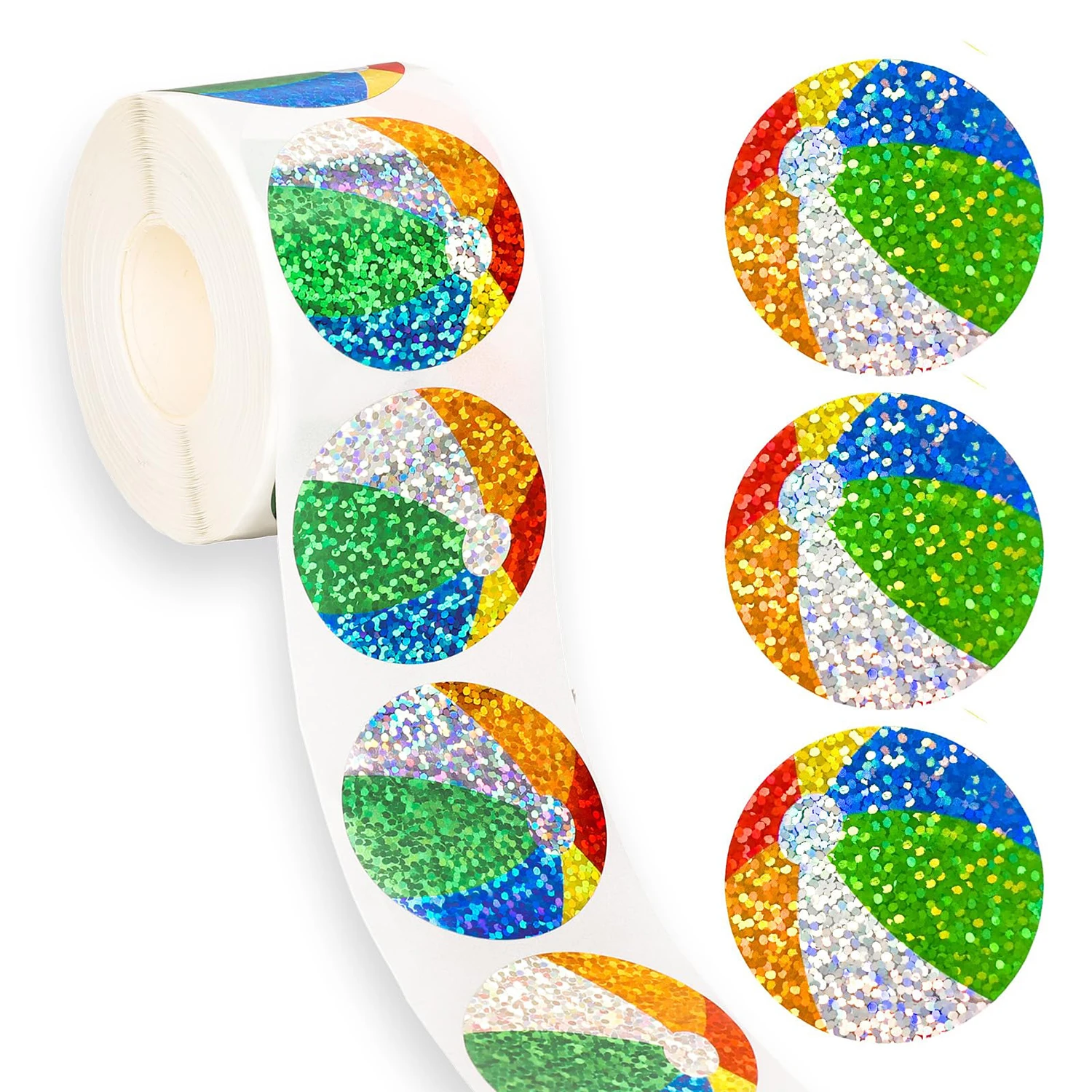 50-500pcs Summer Beach Ball Stickers Paper Laser Waterproof Self-adhesive Decorative Stickers