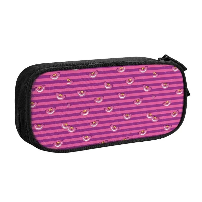 Custom Cheshire Cat Cartoon Manga Pencil Case for Girl Boy Big Capacity Pen Bag Box School Supplies