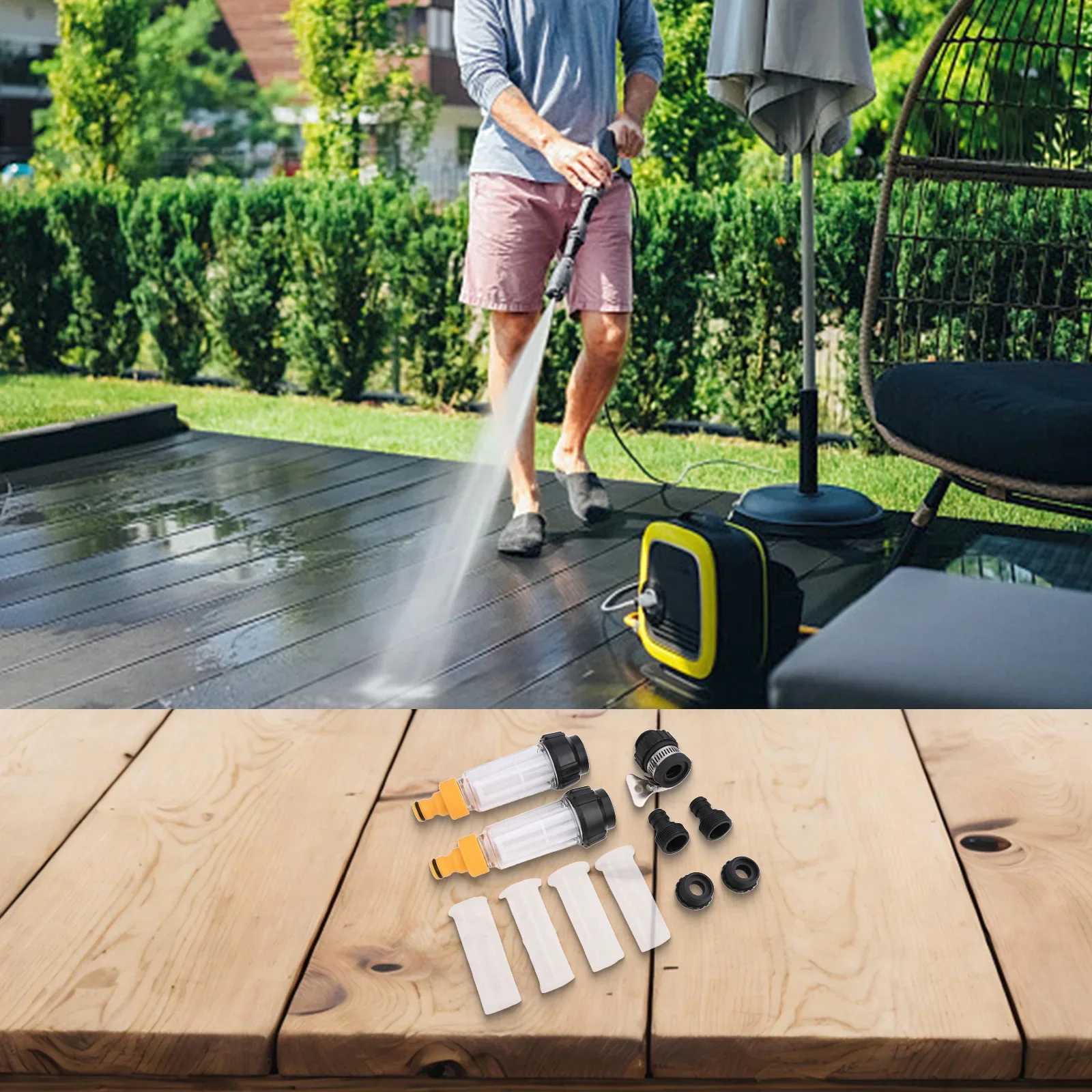 

Садоводство Полив на открытом воздухе 3 4-дюймовый прозрачный садовый шланг защищает насос высокого давления Надежная защита