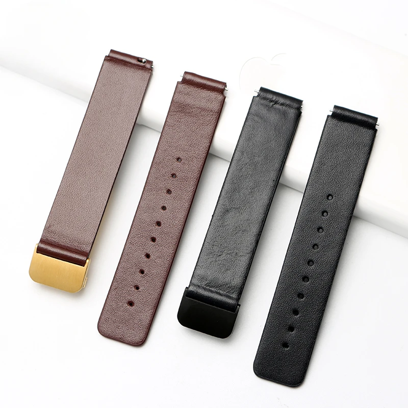 Business Leather Special Buckle Watchband for Huawei B2 B3 B5 Smart Wristband Men and Women 18 20 16mm Black Brown Watch Strap