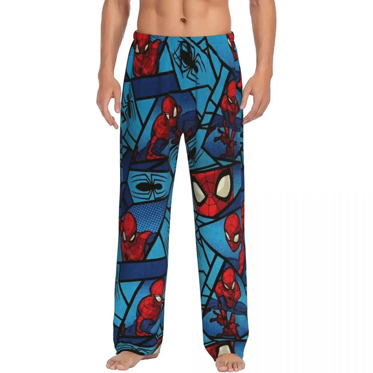 

Men Spider Man Pajama Pants Custom Printed Sleep Sleepwear Bottoms with Pockets