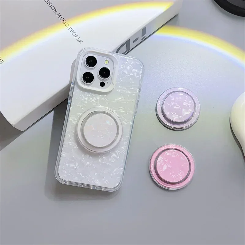 Luxury Glitter Coloful Round Magnetic Holder Grip Tok Griptok Phone Stand Holder Support For iPhone 15 For Pad Magsafe Smart Tok image 2
