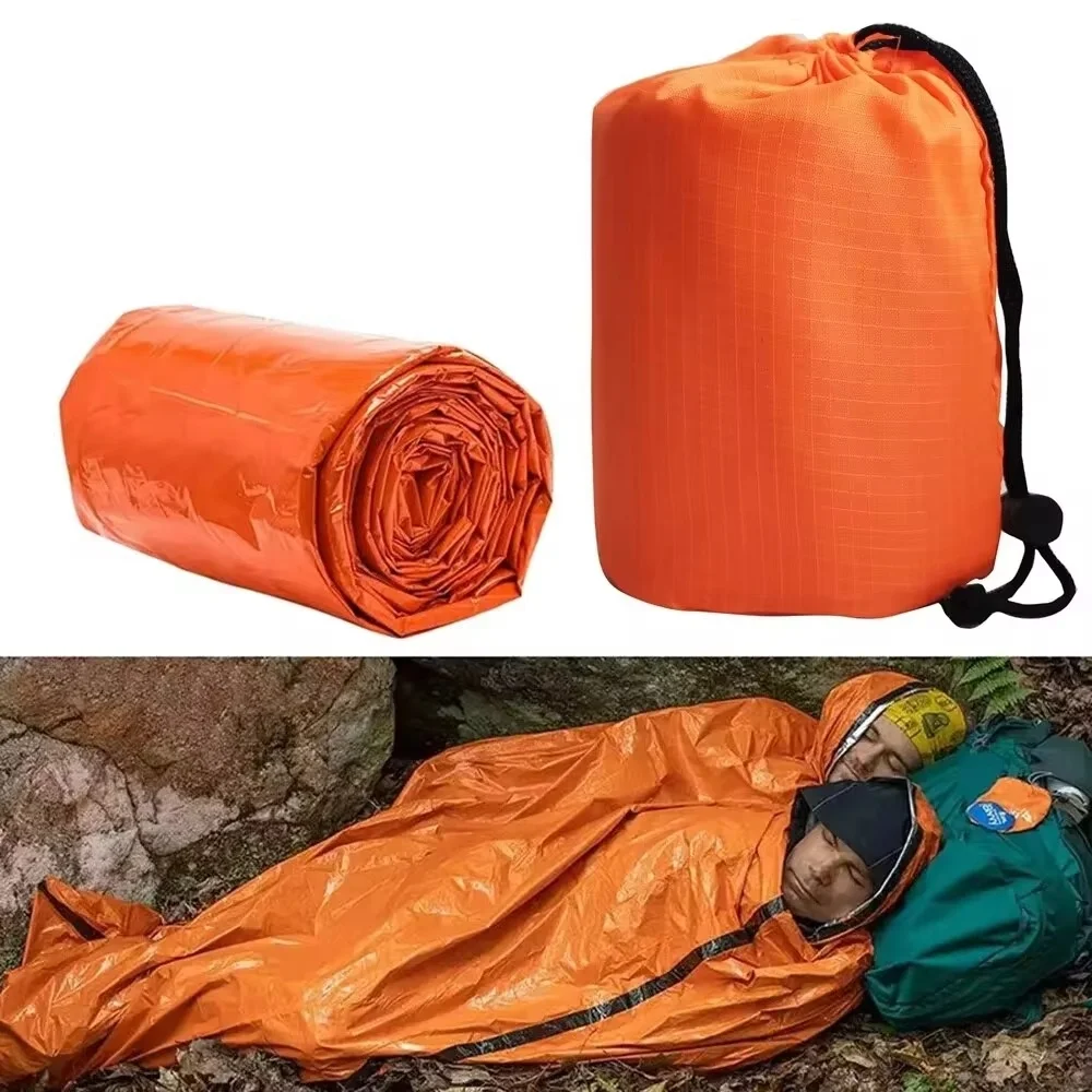 Emergency Sleeping Bag Ultra Waterproof Mylar Thermal Blankets Lightweight Survival Sleeping Bag Keep Warm for Camping Hiking