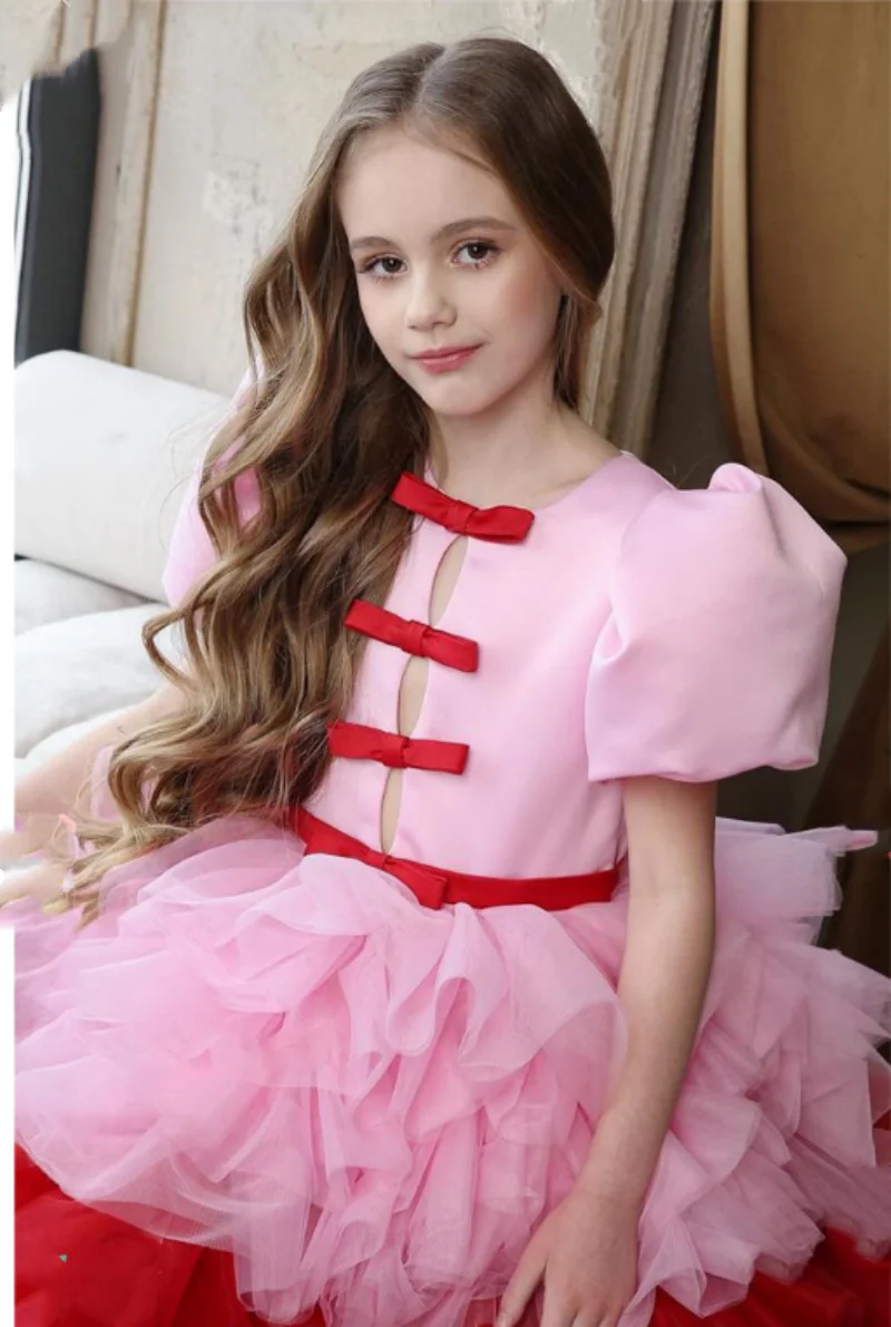 Robe de Rhprincesse pour enfants, robes de soirée, robe de mariée, vêtements d'anniversaire pour enfants, fille de fleur